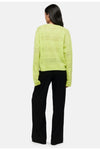 Clare Open Pointelle Crew Acid Lime