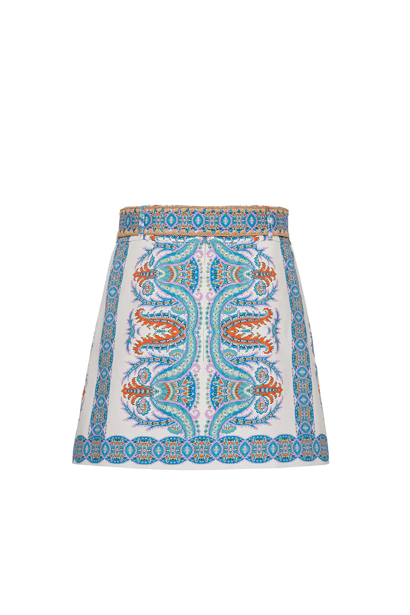 Skirt with a colorful pattern on a white background