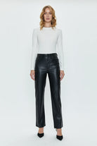 Pistola Black Faux leather boot cut pant