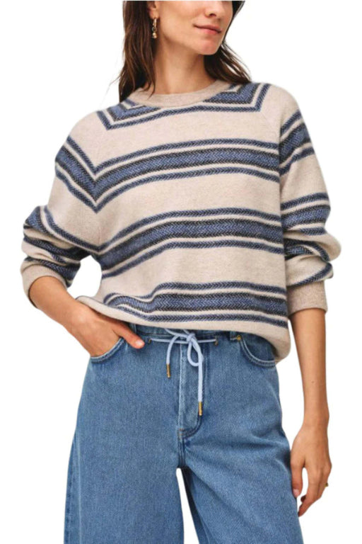 Cashmere Blanket Stripe Sweatshirt Blue Combo