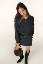 ba&sh knee high, long sleeve sweater dress