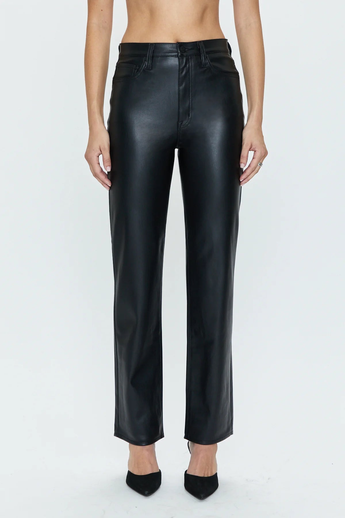 Pistola Black Faux leather boot cut pant