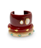 Lizzie Fortunato Wide chestnut-brown resin bangle