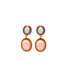 Lizzie Fortunato Gold-plated brass and enamel linked oval earrings