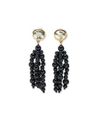 Lizzie Fortunato Black Beaded Dangle Earrings