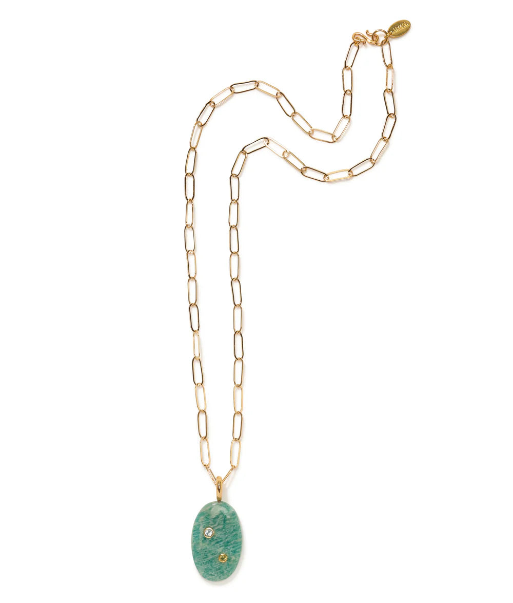 lizzie fortunato sky blue topaz pendant necklace