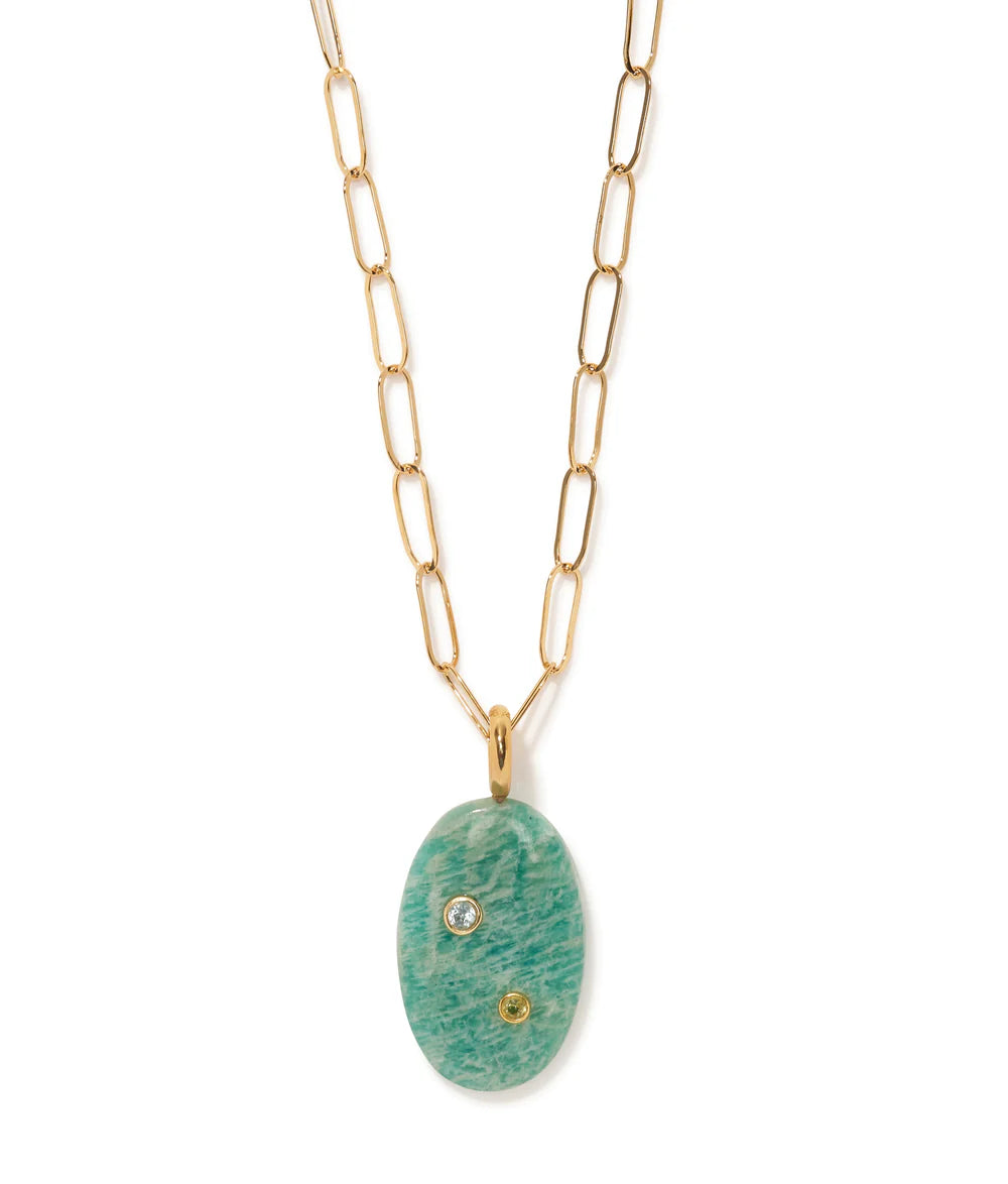 lizzie fortunato sky blue topaz pendant necklace