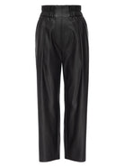 Brochu Walker black faux leather cropped pants