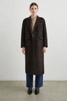 Rails Brown Plaid Long Wool Jacket