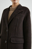 Rails Brown Plaid Long Wool Jacket