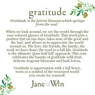 Text about gratitude with decorative elements on a white background
