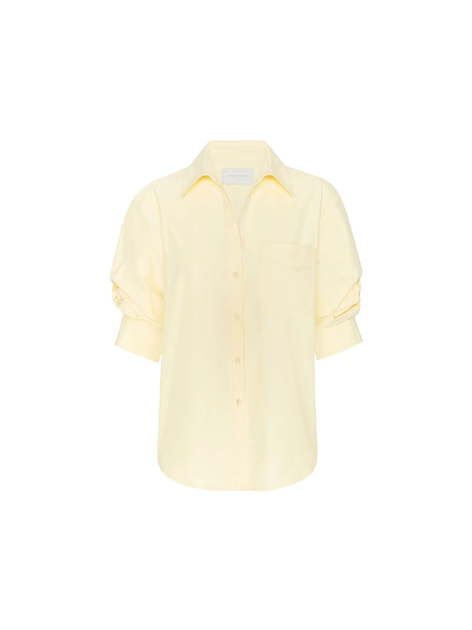 Yellow short-sleeve shirt on a white background