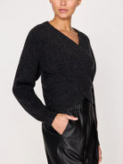 Brochu Walker Black wool wrap sweater