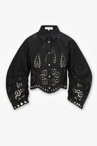 Black perforated shirt on a white background