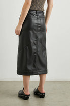 Rails faux black leather midi skirt