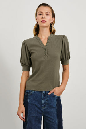 Jewel Top Washed Olive