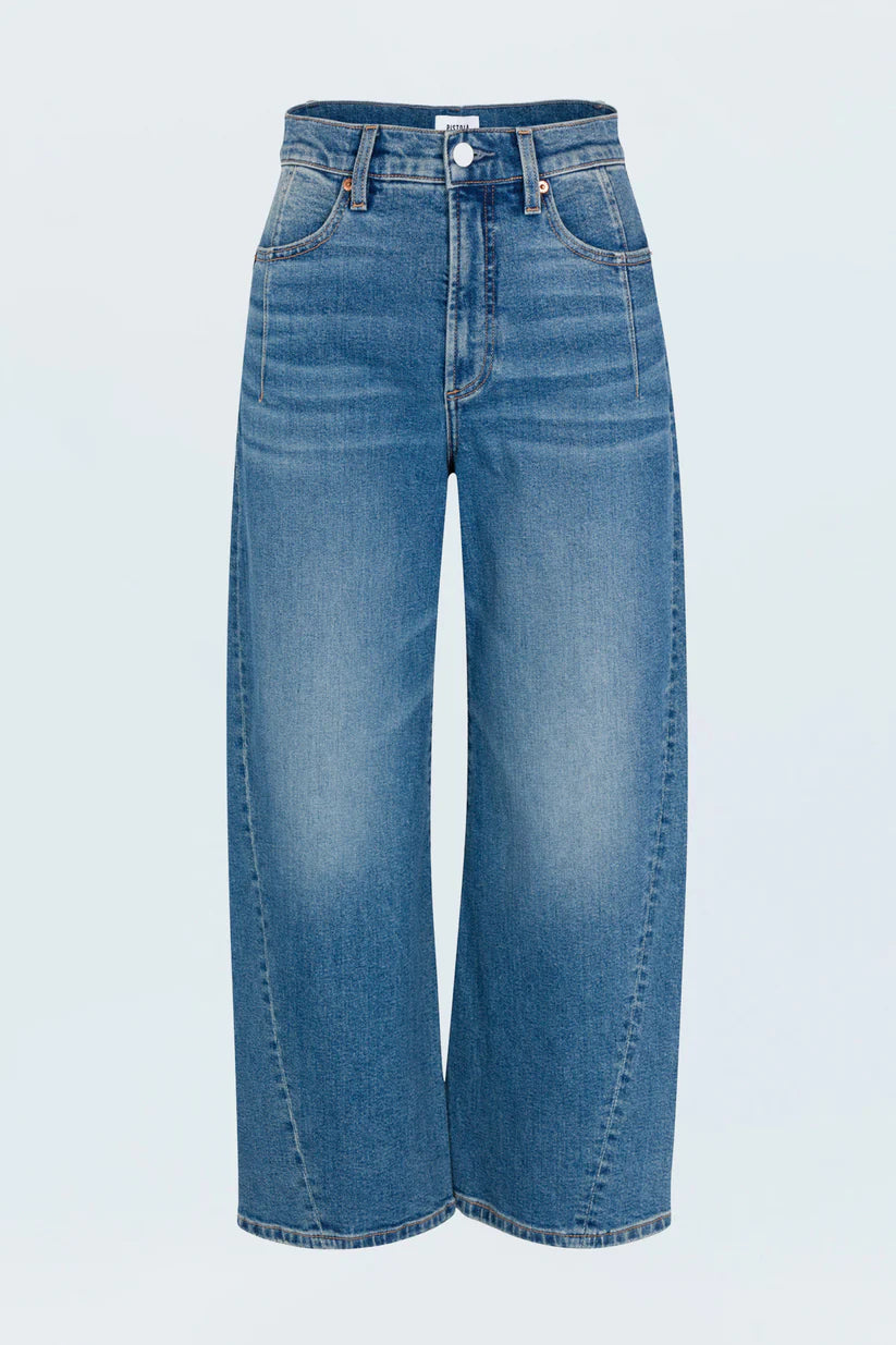 Blue jeans on a light blue background