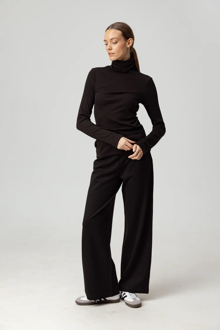 Sundays cozy black turtleneck shirt