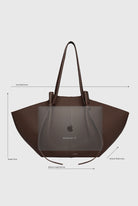 Brown handbag with Apple logo on a white background