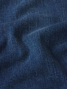 Close-up of blue denim fabric texture