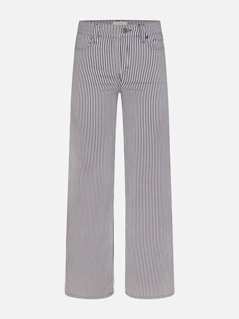 Black and white striped pants on a white background