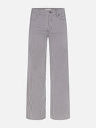 Black and white striped pants on a white background