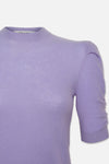 Ruched Sleeve Cashmere Sweater Lilac