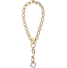 Gold chain necklace on a white background