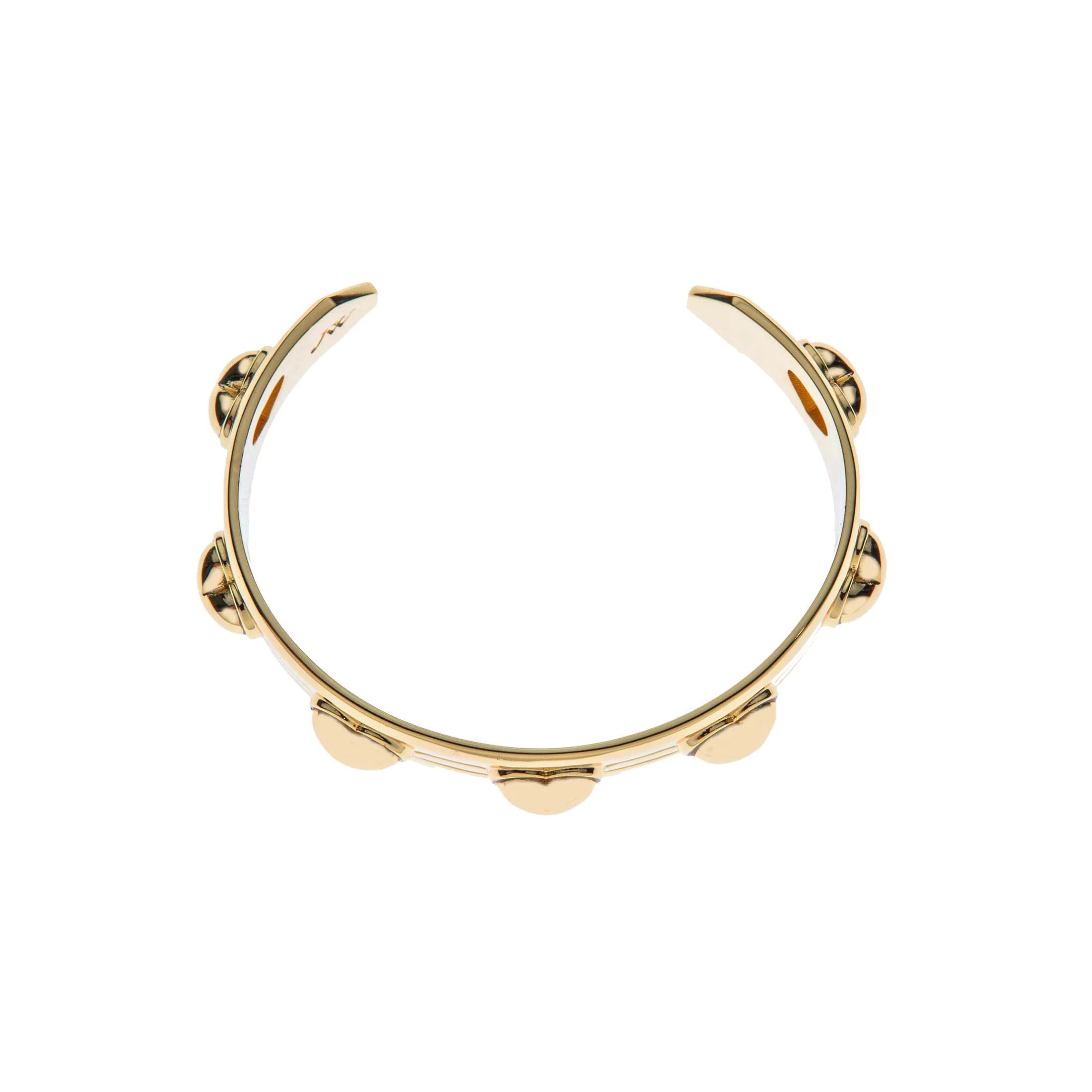 Gold bracelet on a white background