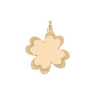 Gold four-leaf clover pendant on a white background