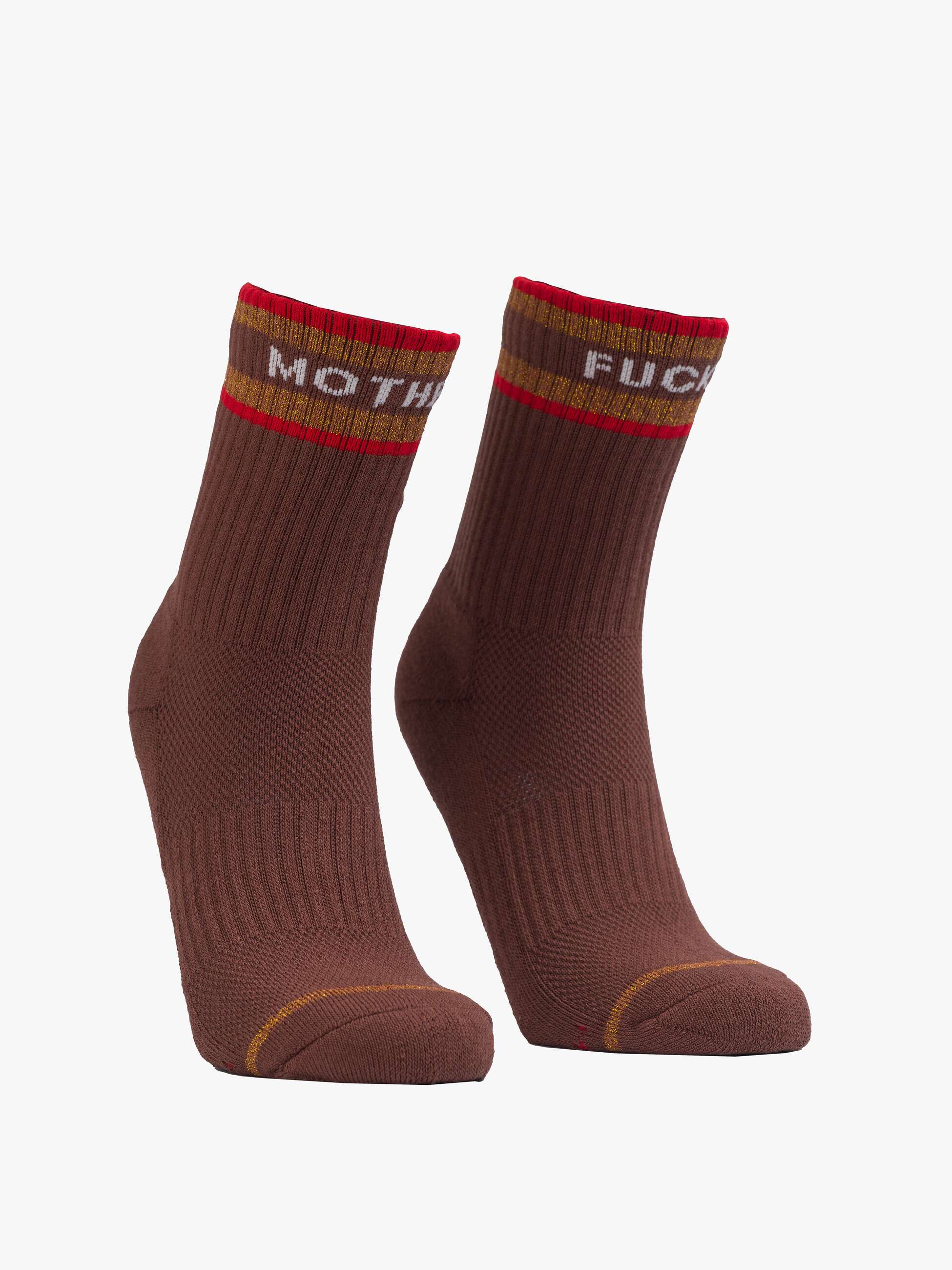 mother brown crew socks