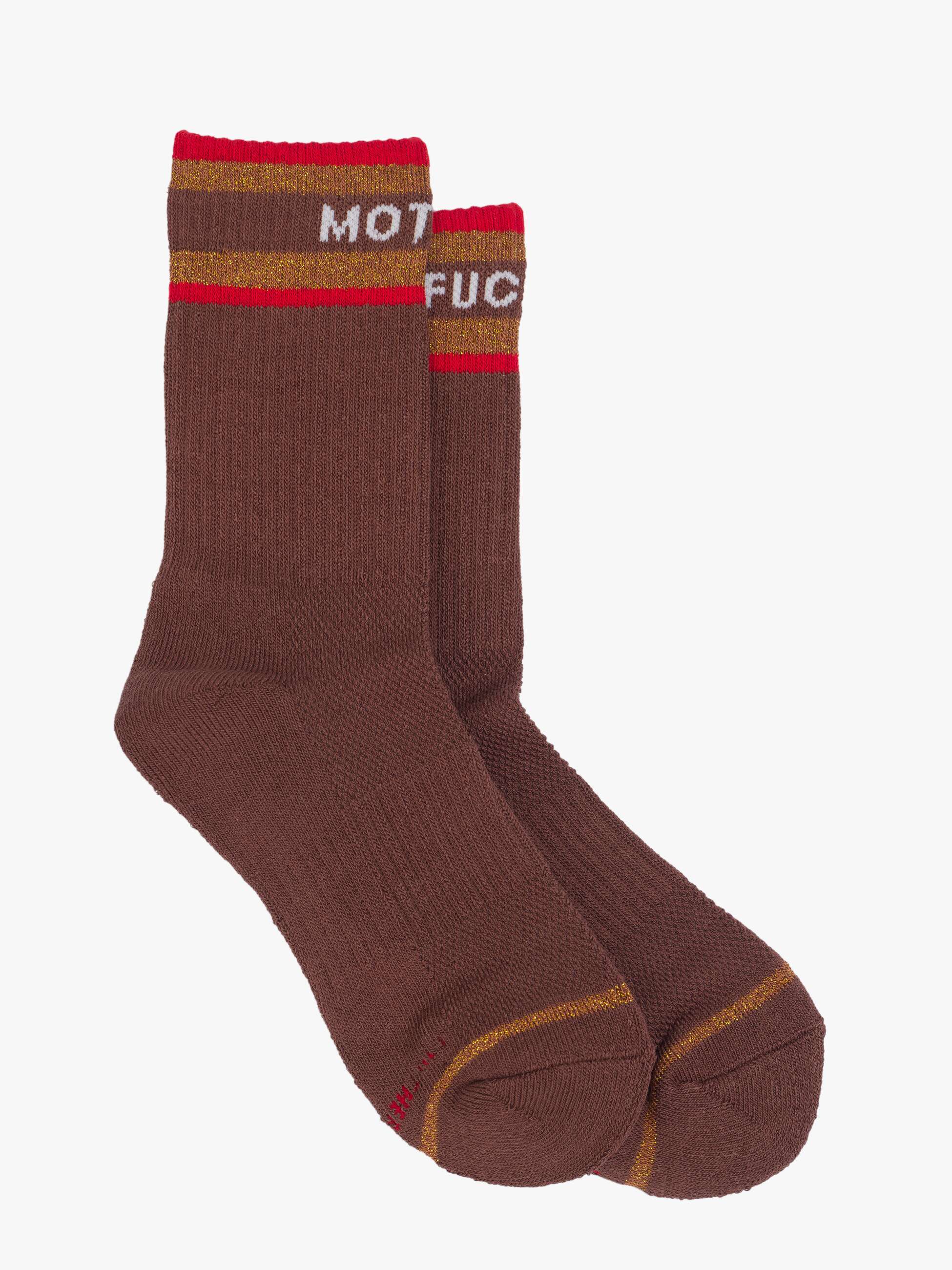 mother brown crew socks