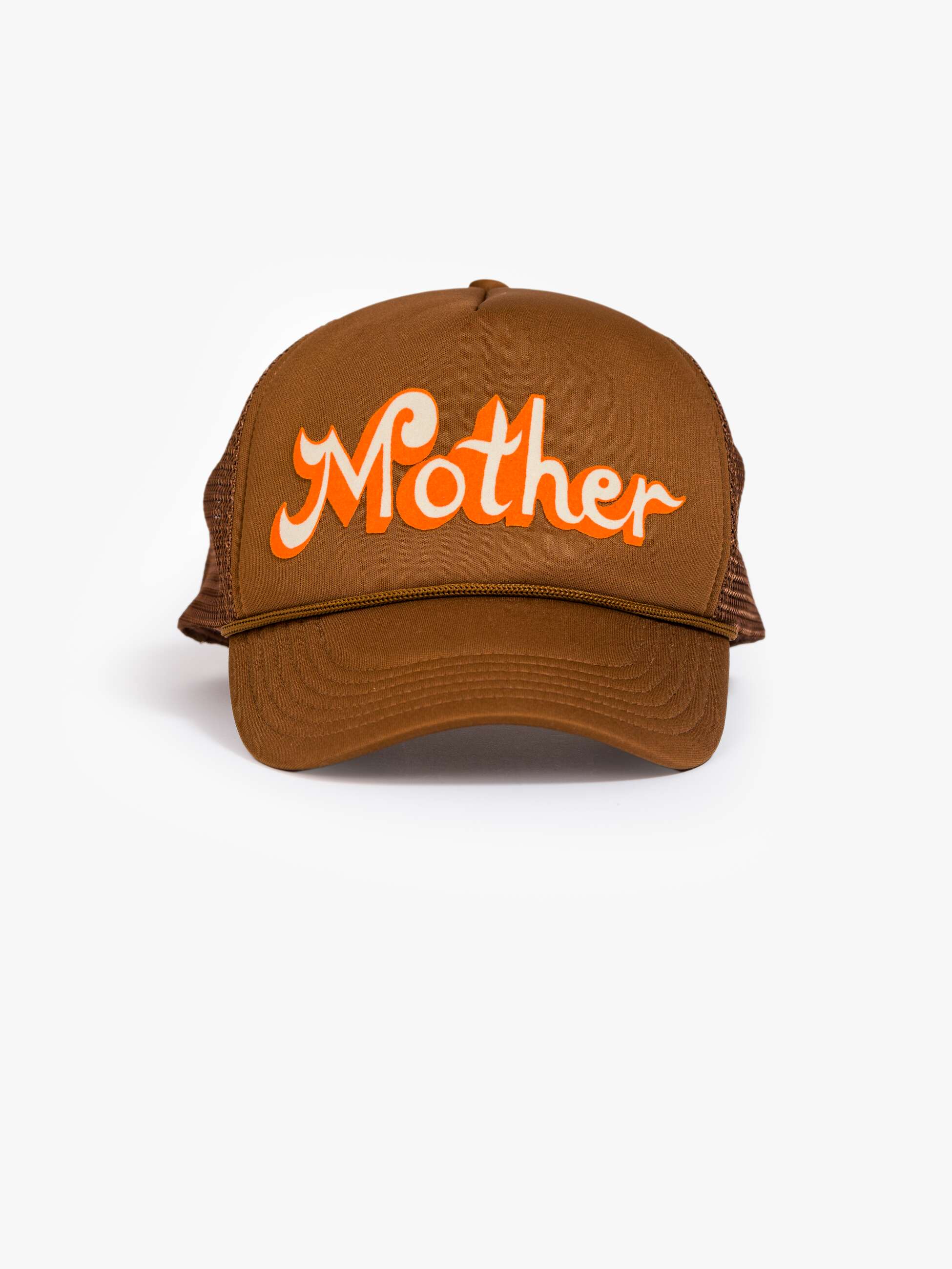 mother retro brown trucker hat