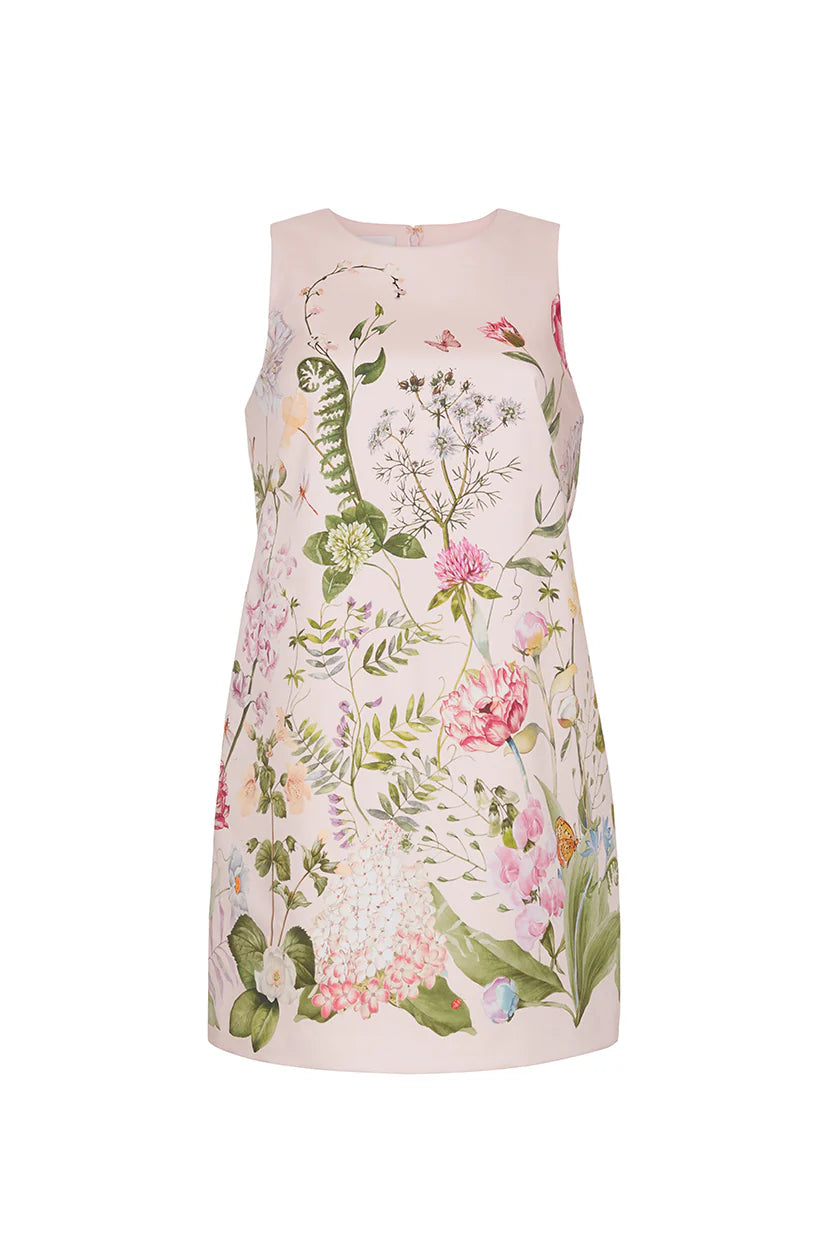Floral dress with a white background