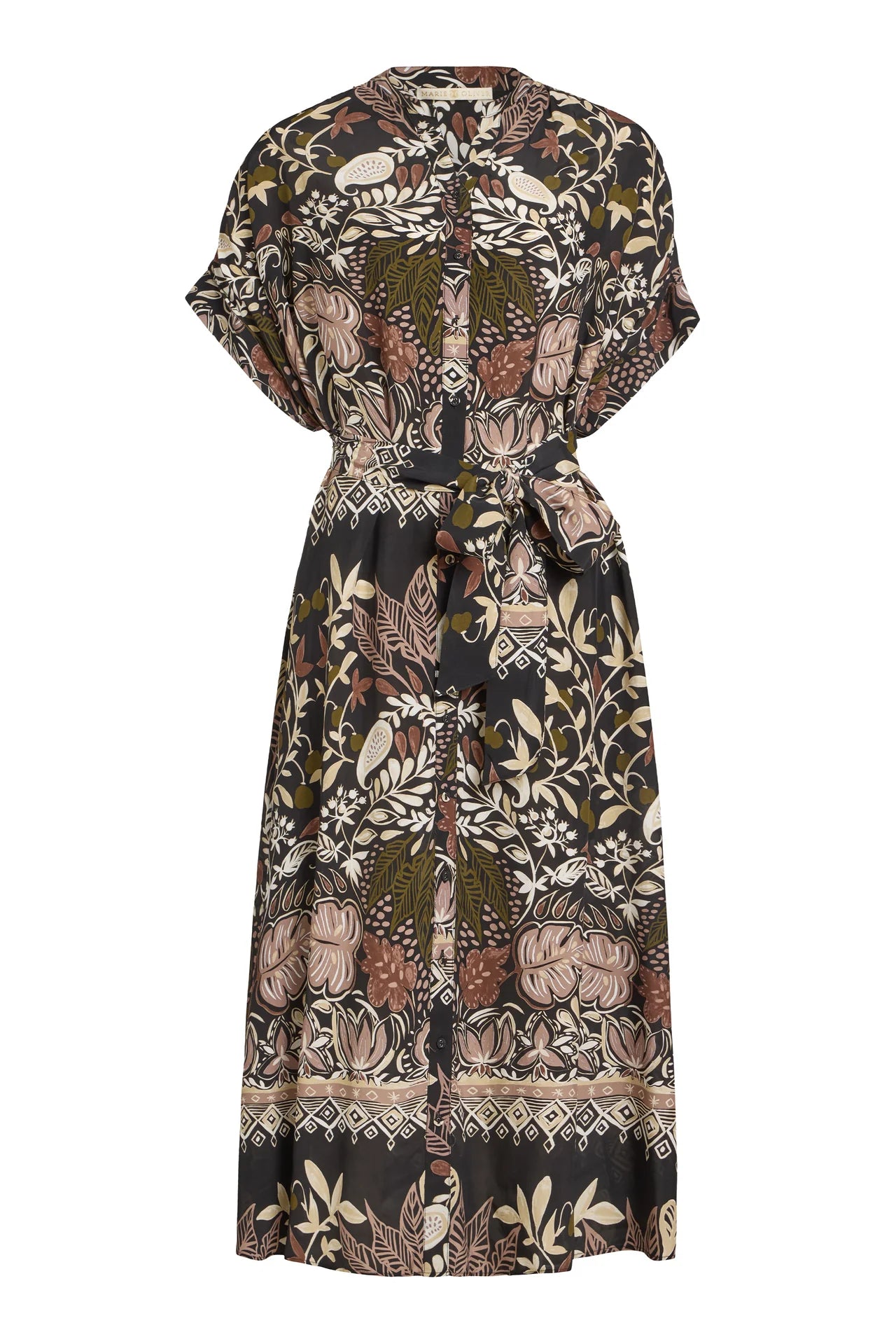 Floral patterned dress on a white background