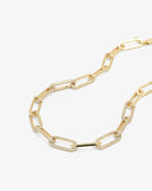 Gold chain necklace on a white background