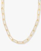Gold chain necklace on a white background