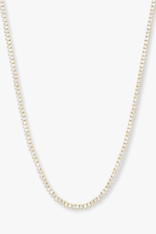 Baby Not Your Basic Tennis Necklace 16” Gold-White