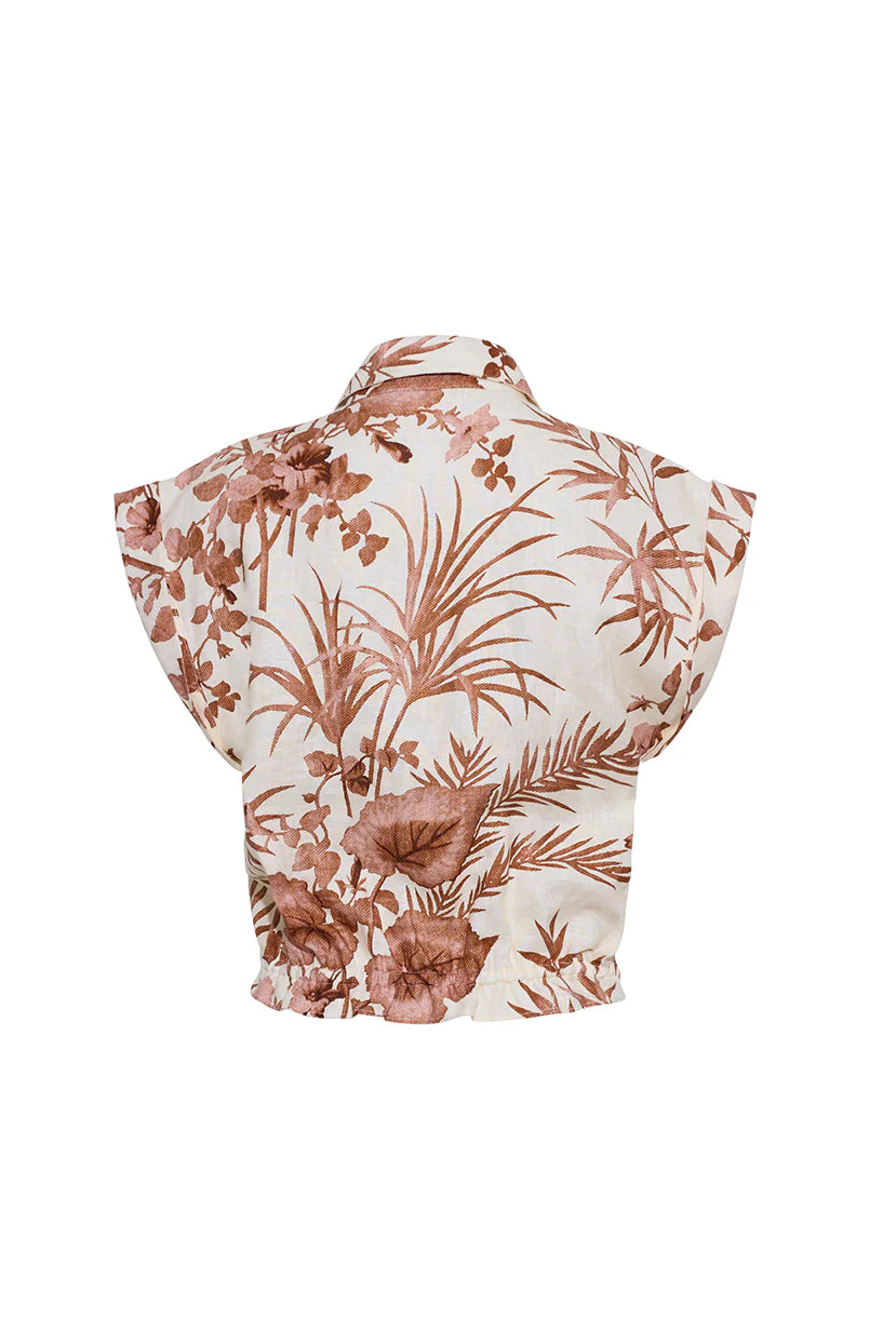 Floral patterned shirt on a white background