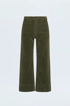 Pistola Dark Green Velvet Cropped Wide Leg Pant