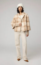 soia & kyo beige tan plaid wool jacket