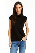 drew short sleeve black sweater