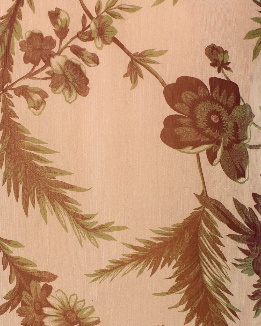 Floral and leaf pattern on a beige background