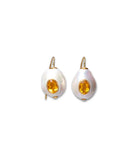 lizzie fortunato freshwater pearl and citrine earrings