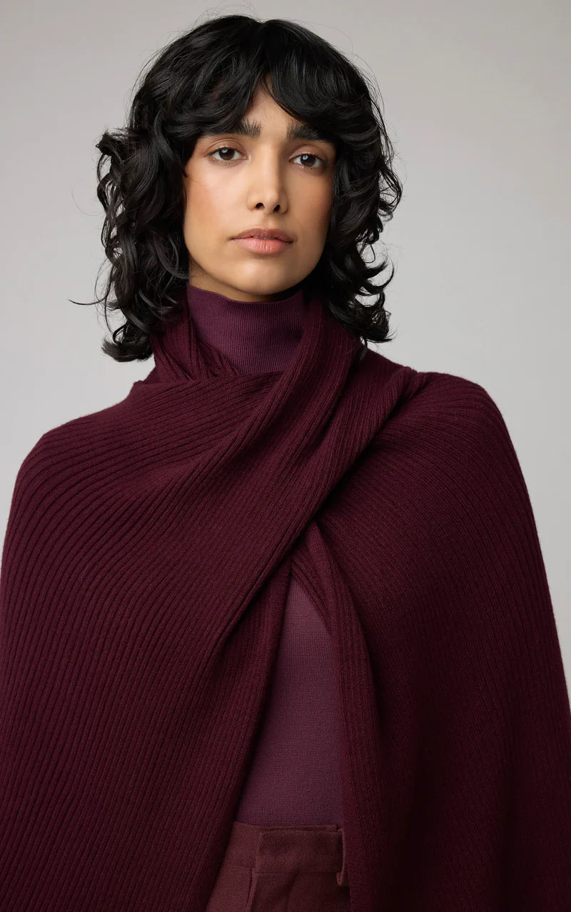 Soia & Kyo Knit Burgundy Sweater Wrap