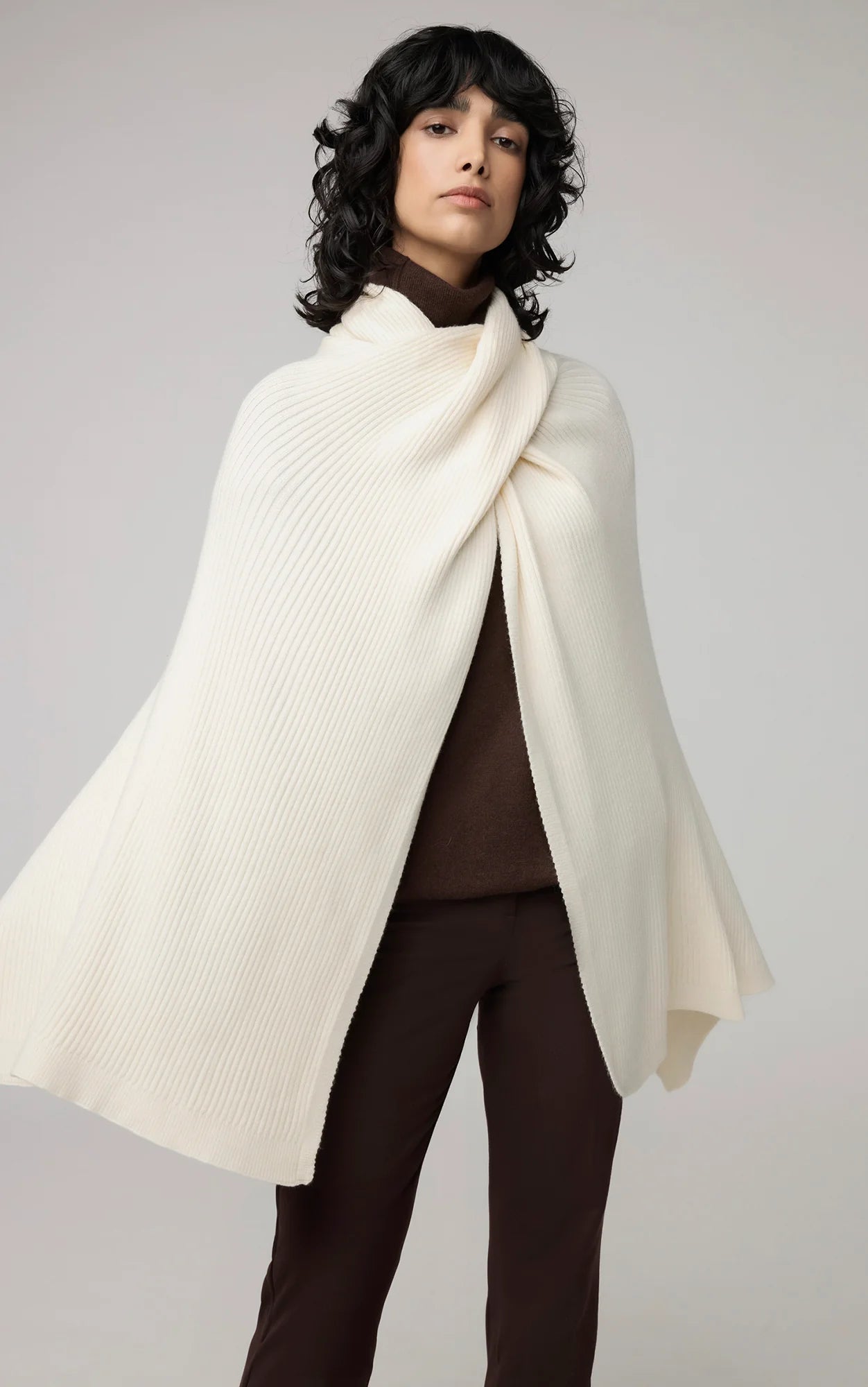 Soia & Kyo Knit Ivory Sweater Wrap