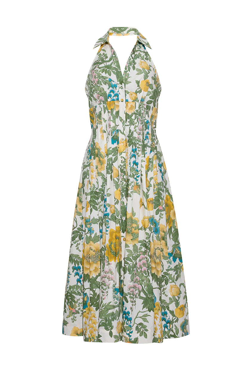 Floral dress with a white background