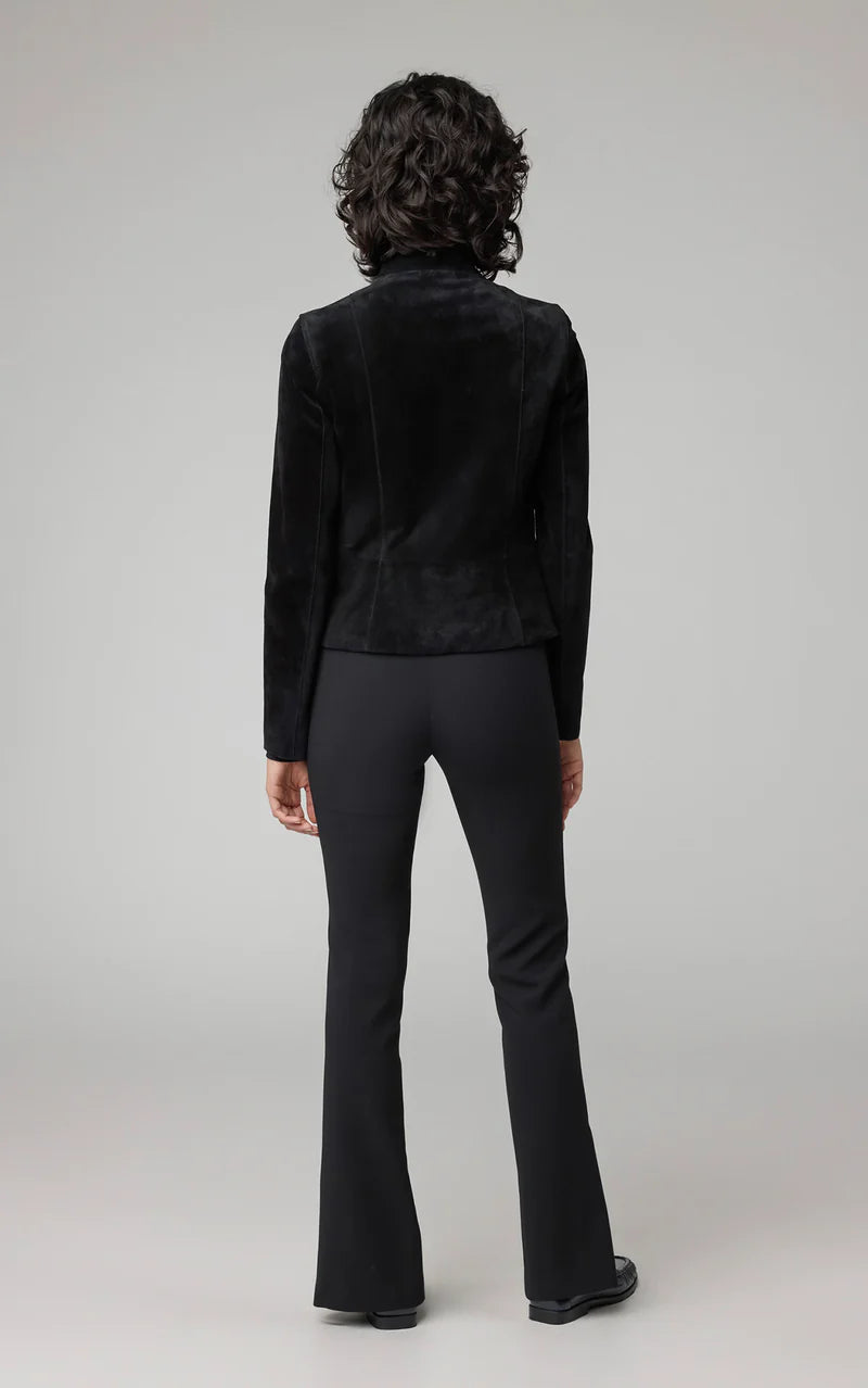 soia & kyo black suede moto jacket