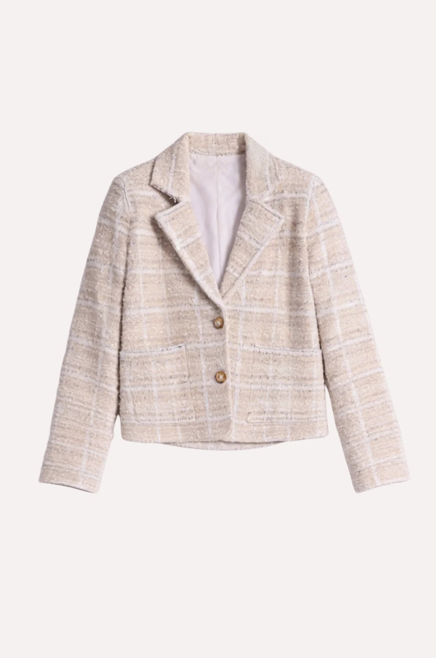 Beige blazer on a white background