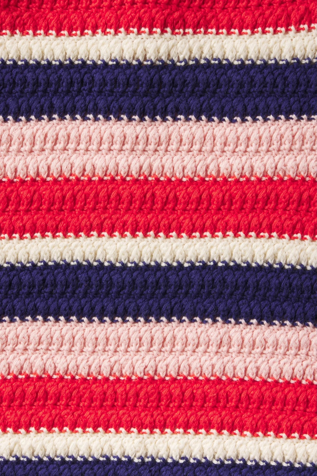 Close-up of red, white, and blue striped fabric texture